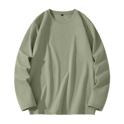 猫人重磅小领口长袖T恤男纯棉