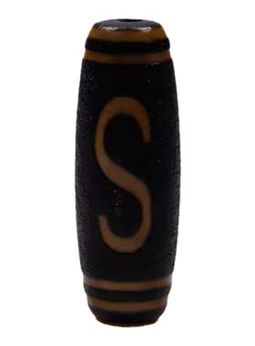 老天珠吊坠藏密火供开片金钱勾S天珠玛瑙玉髓挂件佛配饰天然玉石