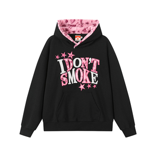 HandSeven设计感字母刺绣连帽衫秋冬重磅加厚百搭休闲设计感卫衣