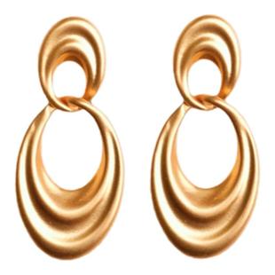 原创设计流沙双环拼接耳环女小众法式复古气质新中式S925银针耳钉