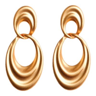 原创设计S925银针双环拼接耳环女