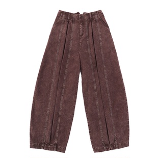 【明星同款】No sense无感官 复古日系连腰弧形灯笼裤阔腿宽长裤