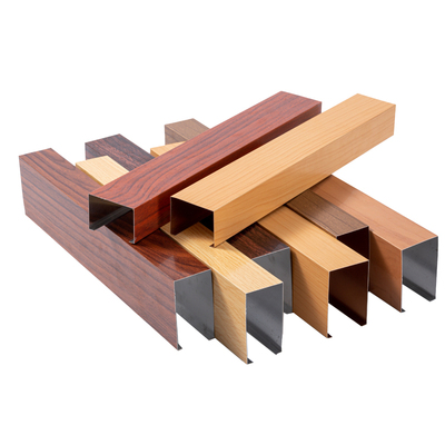 木纹铝方通吊顶格栅天花板吊顶材料自装铝合金方管型材u型铁方通