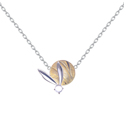 花芽原创月兔s925纯银项链