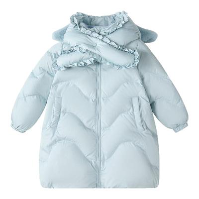 笛莎童装女童羽绒服冬季新款儿童女孩宝宝中长款外套可拆卸帽子