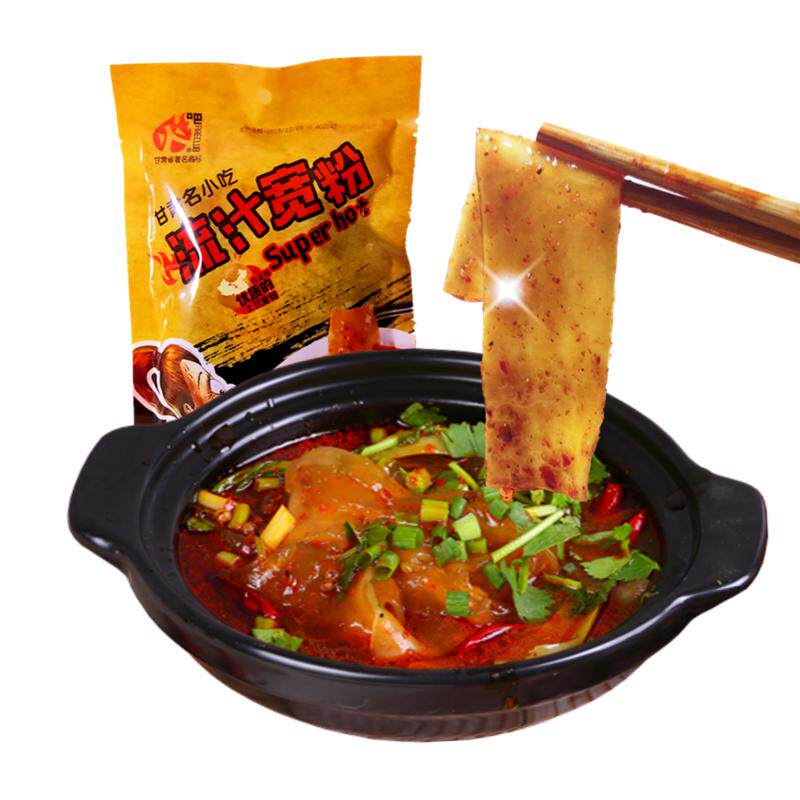 兰州火吧流汁宽粉爆辣 甘肃定西土豆粉 速食麻辣烫宽粉袋装包邮