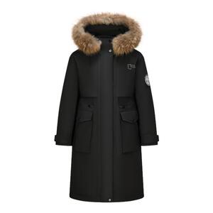 鹅绒|森马中国国家地理系列羽绒服女冬季发热长款90绒子三防防风