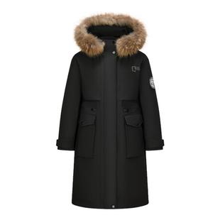 鹅绒|森马中国国家地理系列羽绒服女冬季发热长款90绒子三防防风