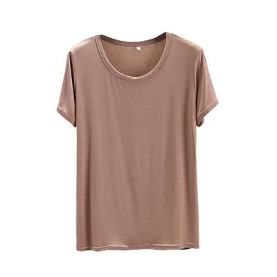 夏季纯色t恤女短袖圆领莫代尔薄