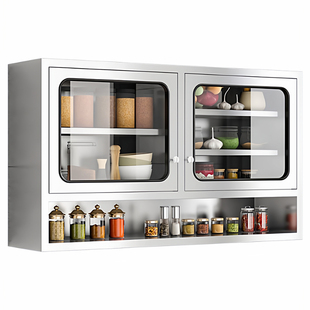 不锈钢吊柜墙壁柜厨房墙上储物柜橱柜壁挂式卧室悬挂柜阳台收纳柜