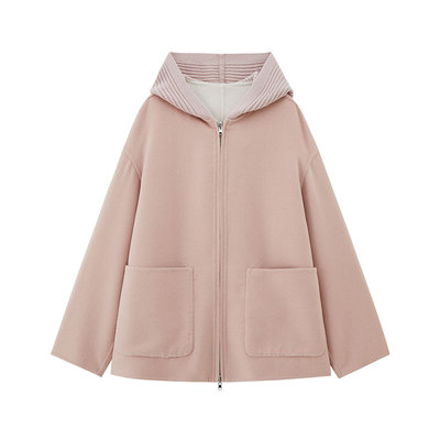 桐乡合盈双面穿桑蚕丝羊毛呢大衣