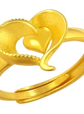 镀黄金色戒指简约拍照道具女