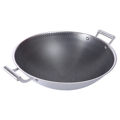 sus304食品级不锈钢双耳圆底熬冰糖葫芦炒锅酒店餐厅电磁炉专用