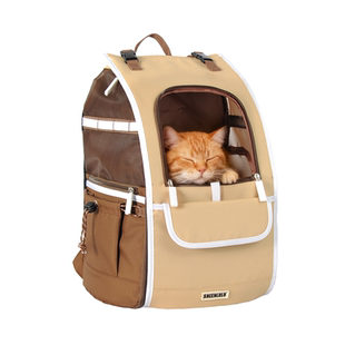 SHEENLULU猫包双肩外出狗包便携大容量宠物背包轻便折叠透气胸前