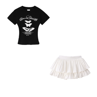 女童爵士舞演出服jazz儿童潮流套装女孩时尚张元英同款短裙子2025