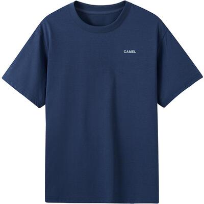 骆驼男装T恤男2025夏季短袖宽松透气凉感抗菌UPF100+防晒圆领半袖