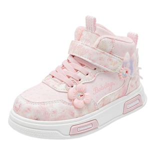 巴布豆童鞋女童棉鞋冬季2025新款加绒加厚儿童保暖运动鞋女孩板鞋