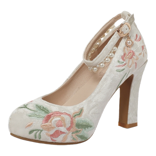 天赐绣原创中国风秀禾鞋配旗袍的鞋子高跟鞋2025春季新款复古透气