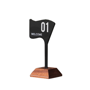 金属桌号牌定制扫码点餐立式实木台卡底座餐桌牌留座高档餐厅宴会号码牌预留座位叫号牌双面数字点餐牌
