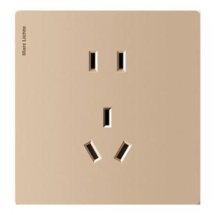 86型香槟金色带LED指示灯开关面板一开单控五孔双控家用墙壁插座