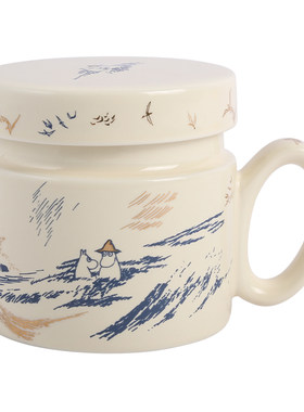 moomin姆明飞鸟陶瓷马克杯带盖