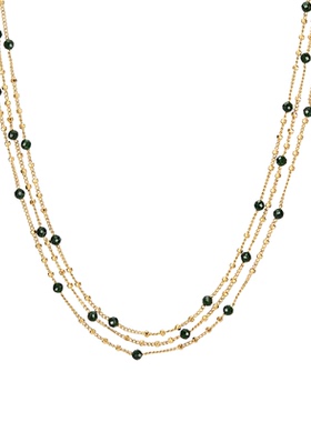 EAUFLORA绿砂项链锁骨链高级感轻奢小众女士叠戴氛围感脖子配饰