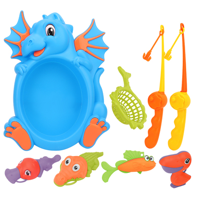 儿童卡通趣味钓鱼欢乐过家家男女宝洗澡戏水玩耍钓鸭子套装玩具