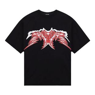 WE11DONE中性男女同款经典西式宽松休闲印花圆领短袖T恤