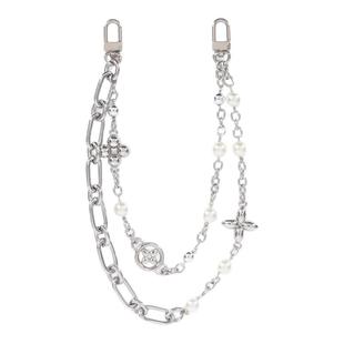 适用lv vibe双肩包珍珠链子挂饰改造no way包装饰链条配件