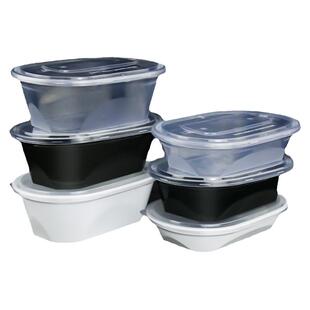 饮龙椭圆形700ML一次性餐盒外卖打包盒网红高档快餐塑料碗便当盒