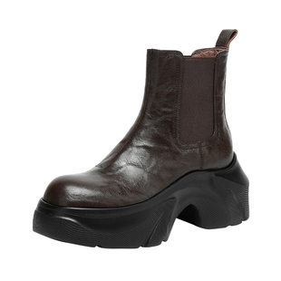 MILLIE'S/妙丽2026新款秋冬复古弹力马丁靴绒布舒适厚底时装靴CZ