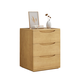 北欧全实木床头柜简约现代胡桃色整装收纳储物迷你床边两三抽矮柜