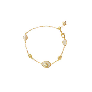 芒星手链真贝母八芒星首饰轻奢老钱风时尚气质轻奢锆石手饰送闺蜜