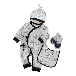 孕妈有礼新生婴儿秋冬和尚服男女宝宝连体衣套装a类纯棉无骨哈衣