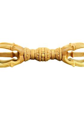 黄杨木雕五钴金刚杵法器摆件