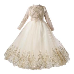 音乐会钢琴演出服胖女童礼服裙赫本风儿童连衣裙女孩过生日公主裙