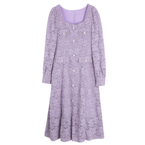 240斤胖莹莹大码女装蕾丝温柔风减龄甜美加绒通勤轻奢显瘦连衣裙