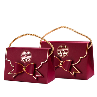喜糖盒结婚2025新款高级手提糖果婚礼订婚喜糖包装礼盒袋子空盒子