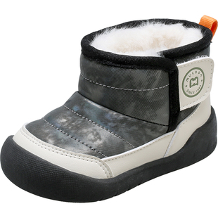 牧童宝宝雪地靴2025冬季新款男童软底学步稳护鞋加绒保暖女童靴子