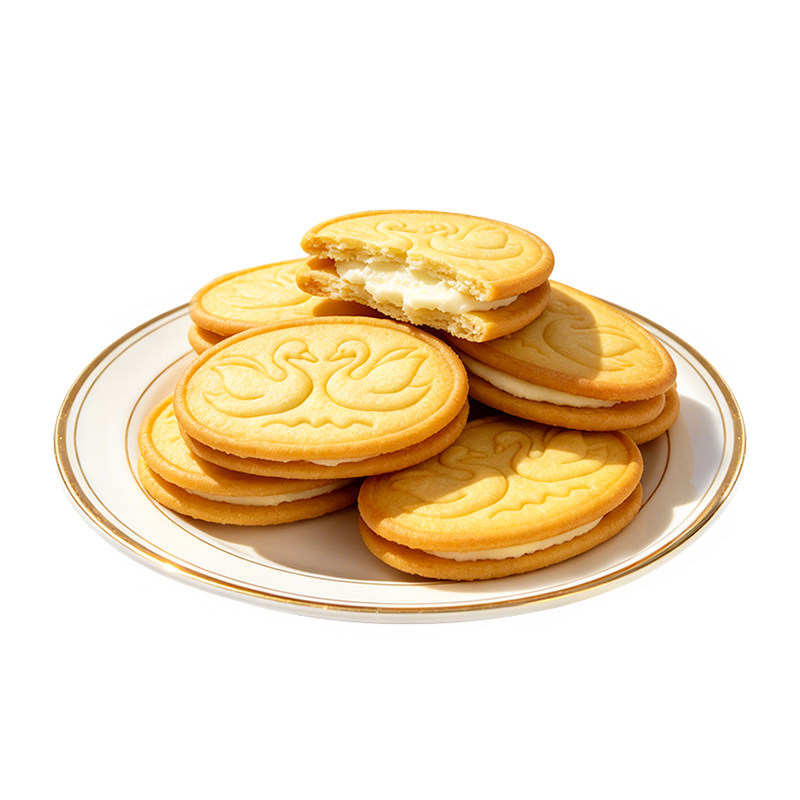青柠味天鹅夹心饼干网红奶油夹心饼干宿舍办公室休闲小零食吃的
