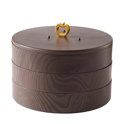 创意分格木纹轻奢果盒