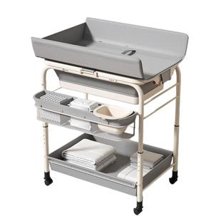 婴儿折叠洗澡盆多功能浴盆新生儿护理台换尿布台宝宝床可坐躺支架