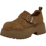 百思图2026春季新款厚底全包勃肯鞋复古粗跟女懒人单鞋D3727AM6