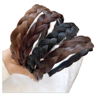 麻花辫假发发箍女春夏新款高颅顶显发量头箍带齿防滑鱼骨辫子发卡