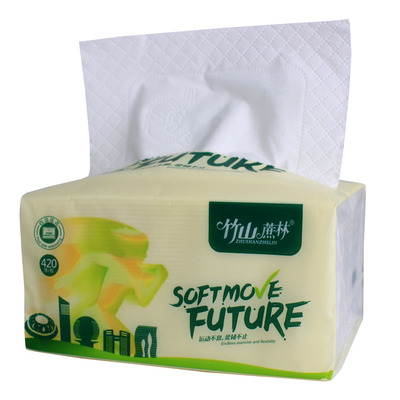 竹山蔗林5层四边压花可湿水抽纸