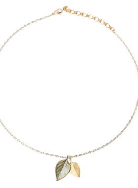 复古罗勒叶吊坠项链小众设计