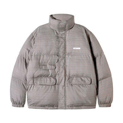 PSOBrand格纹双口袋羽绒服