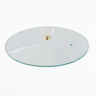 无包边钢化玻璃锅盖 家用大小号汤锅盖子 带手把透明碗盖可视圆形