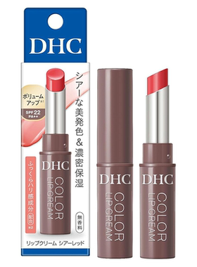日本原装进口25年新色DHC滋润橄榄油润唇膏有色SPF22自然淡彩