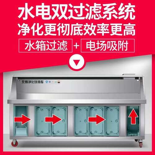 水电复合无烟净化烧烤车平吸款商用无烟烧烤炉免清洗净化器烧烤车